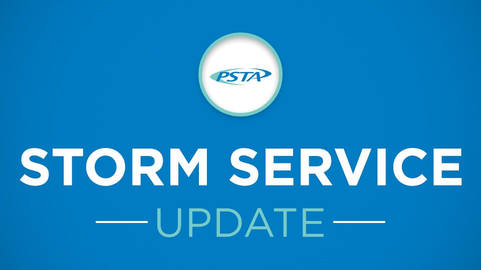 RidePSTA's tweet photo. In response to Tropical Storm Elsa, PSTA will begin suspending service starting today, July 6th, at 3:30 p.m. We will resume service as soon as the storm passes and it is deemed safe. https://t.co/7UABV6gFFx