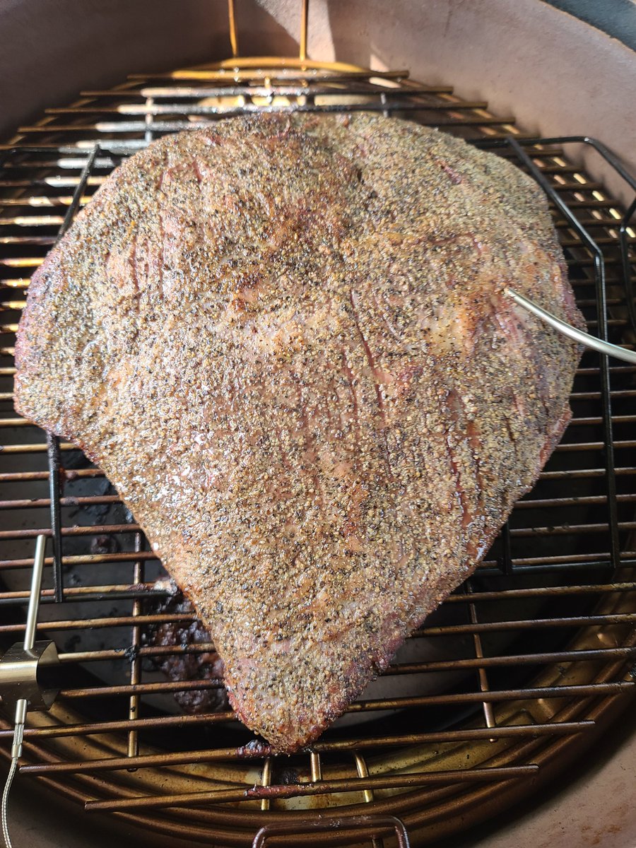 I trimmed this 10 lb beef brisket into a heart shape for my wife's birthday today. Just because!