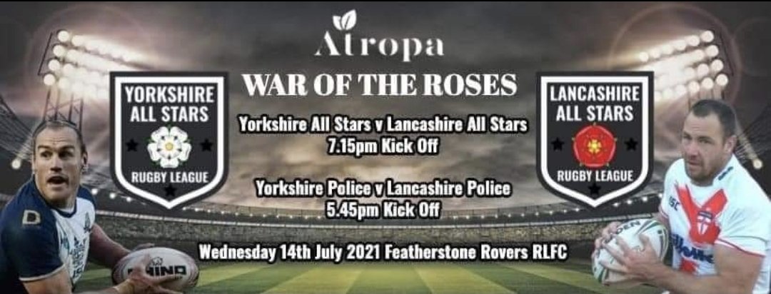 The <a href="/GBPoliceMastRL/">GB Police Masters Rugby League</a> are taking part in the war of the Roses clash <a href="/FevRoversRLFC/">Featherstone Rovers</a> 14th July 17:45KO in aid of <a href="/lifeforakid/">Life For A Kid</a> <a href="/RLCares/">RL Cares</a> a huge thankyou to kit sponsors <a href="/TigerInnBev/">Tiger Inn Beverley</a> <a href="/law_exclusive/">Exclusive Law Group</a> tickets £10 adults £5 concession and can be purchased from rovers.mysportstickets.co.uk/events/event/_…