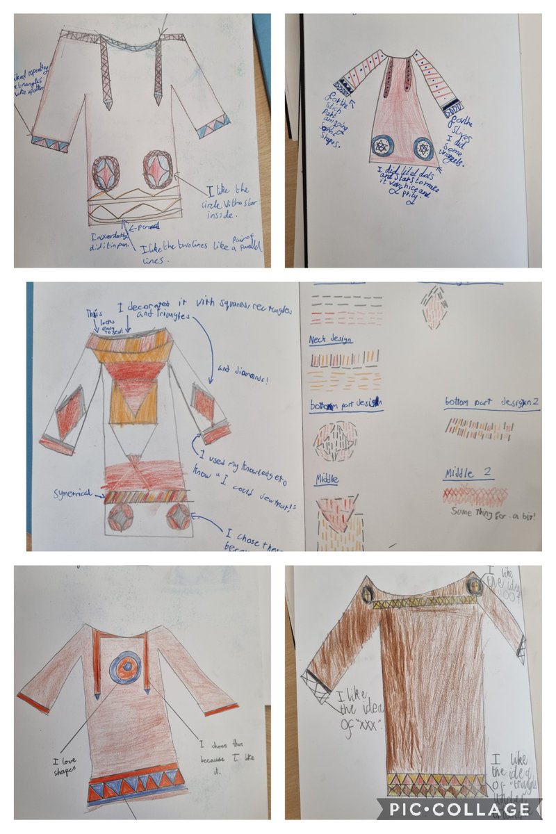 HBJSCH63's tweet photo. Some of 3C's super Roman tunic designs ahead of our sewing next week! #HBJSyear3 #HBJSart https://t.co/d9QzyGrRlA