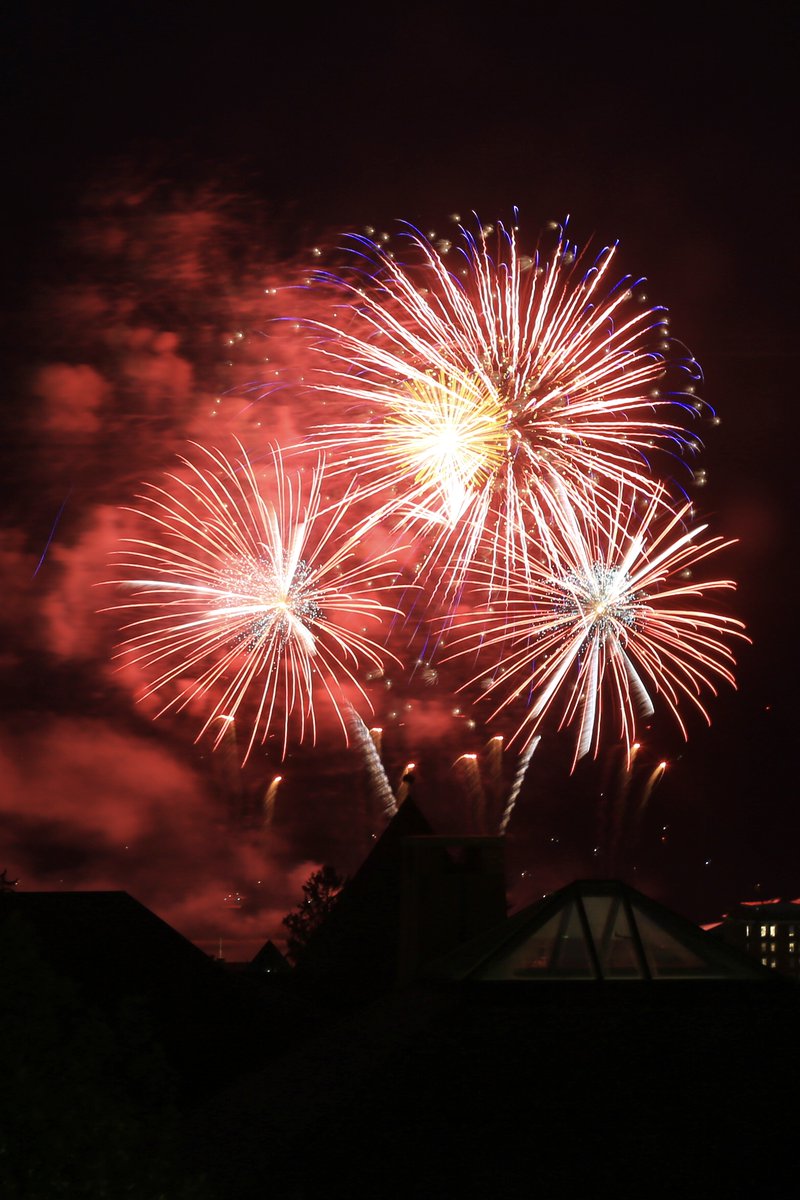 ChamplainEdu's tweet photo. We often rave about the views from campus. But this one? We can't rave about it enough. 🤩 A new take on the Burlington fireworks, captured by Adjunct Professor Weiling Deng, from the top floor of Aiken Hall. 🎆 #ChampView

We hope everyone enjoyed their Fourth of July! 🔴 ⚪ 🔵 https://t.co/NuXwer3mhq