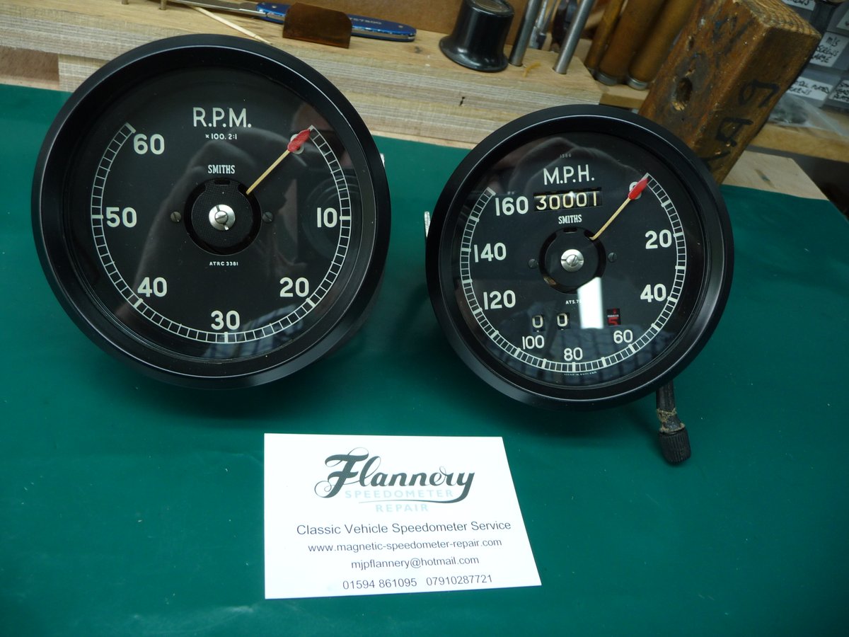 A pair of Smiths AT instruments which I have restored, the brief was to retain the 'sleepy' element. Car may well be at Pebble Beach later on this year.