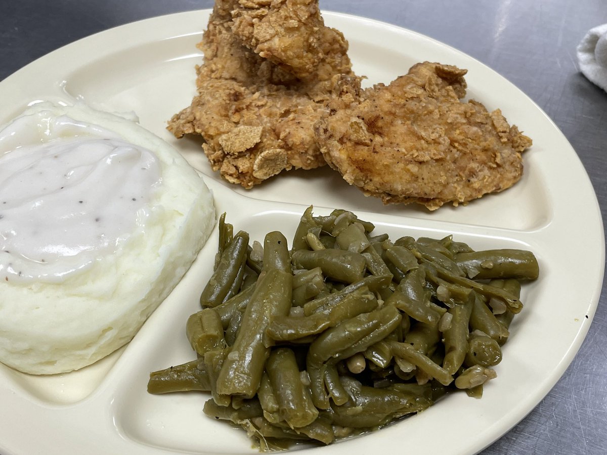 National Fried Chicken Day today. Our hand breaded chicken with 2 sides is our special today.