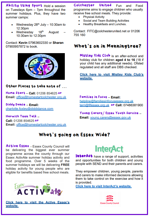 ☀ Summer holiday clubs and activities 🏖We put together info for NE Essex &amp; info for all areas of Essex also available on the ECC Local Offer: essexlocaloffer.org.uk/school-holiday… #SEND #schoolholidays #summer #children #youngpeople #autism #ADHD