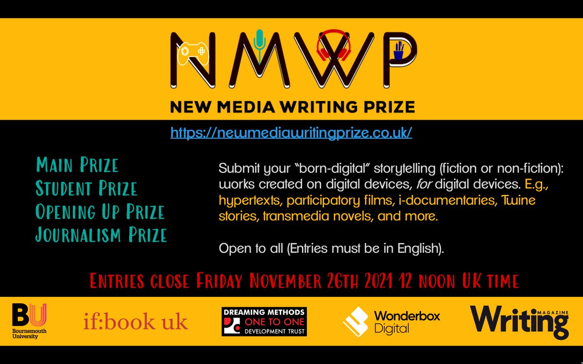 lskains's tweet photo. @MixConference attendees, don't forget to submit your awesome wildflowers to the New Media Writing Prize! https://t.co/oZG8qvbfDG #digitalfiction #journalism #elit #interactivefiction #Twine #NMWP https://t.co/c0m5ZxXKuQ