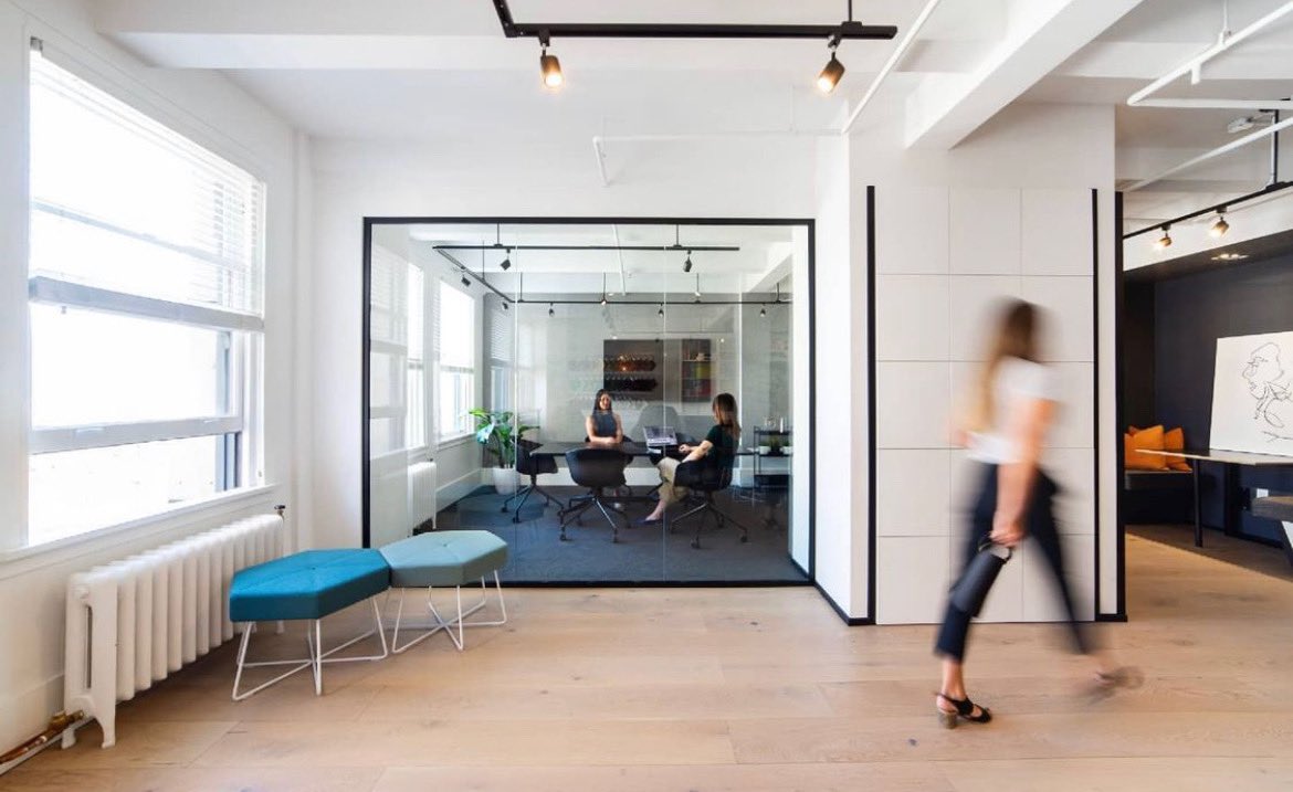 Minimalist design allows each curated furniture piece to pop in M Moser’s Vancouver office. #FurnishedByCOI COI.bz