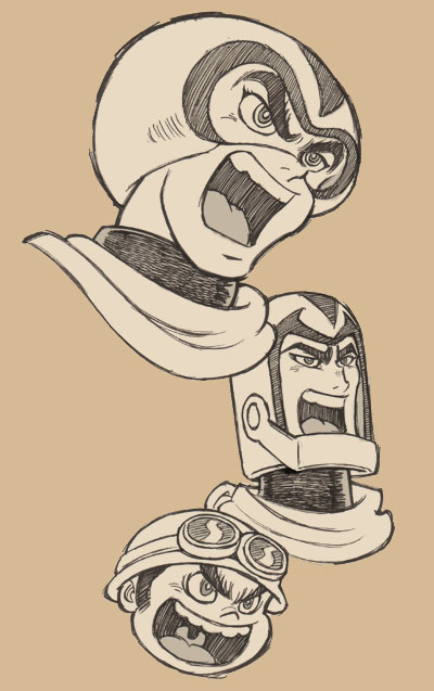 ゲッターロボアーク、ニコニコで1週間観れるんね。
いいねー。特に絵が。
単行本は前に持ってたんだけど、お金がない時に売っちゃった。だいぶ内容は忘れてる。
前に描いた、初代ゲッターチームを置いときます。 