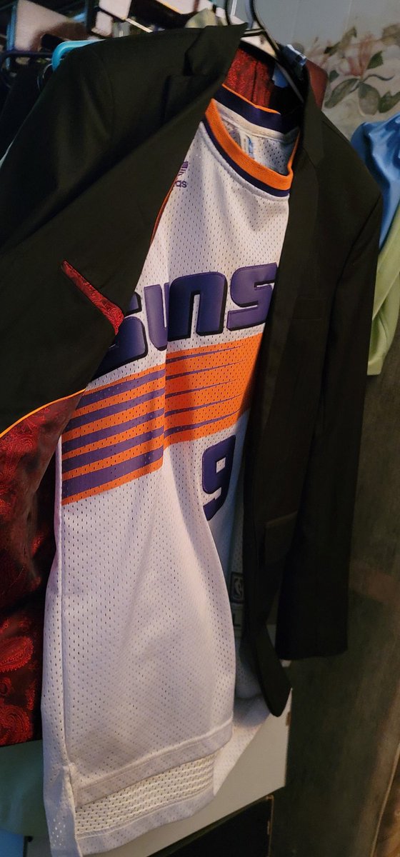 ProperLiving's tweet image. This been sitting in the closet for years, in anticipation of this very moment. Time to Suit up!  Lets go  @Suns