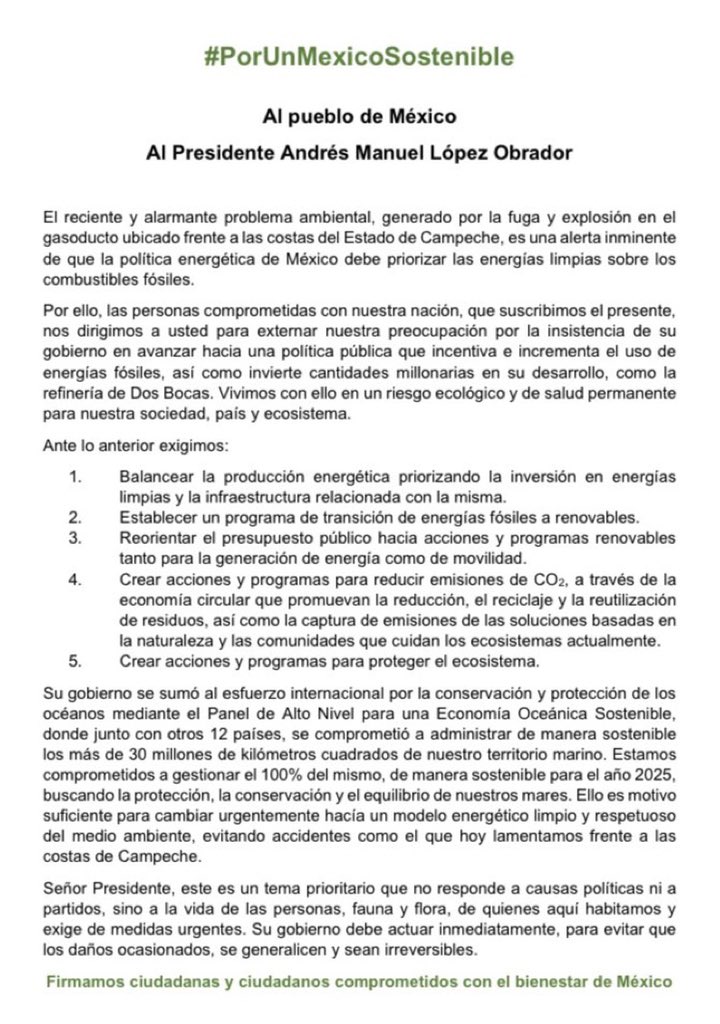 Al pueblo de México y al Presidente <a href="/lopezobrador_/">Andrés Manuel</a> #PorUnMéxicoSostenible