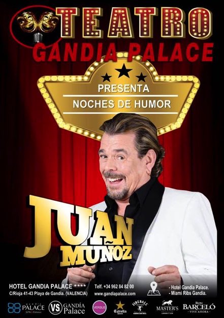 Próximo Jueves 8 de Julio arrancamos temporada en @teatrogandia dentro del @hotelgandiapalace .  Show a partir de las 23h, apertura de puertas 22h 30m. Recuerda todos los Jueves del Verano. Os espero. #juanmuñozcomicotour2021 #siempreconhumor
 #vivalarisa #comedia #playadegandia