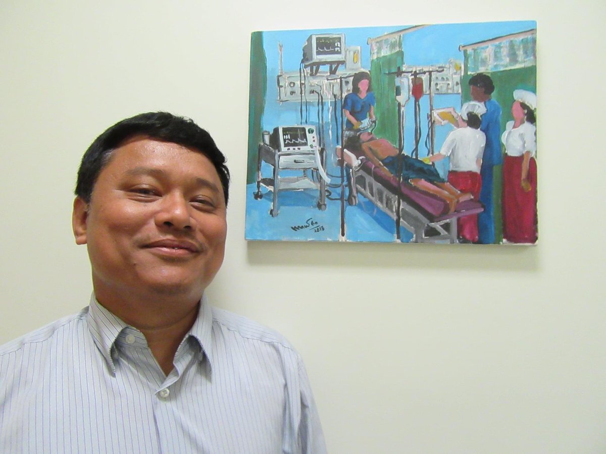 DoctorsRights's tweet photo. Prof. Maw Maw Oo, Head of Emergency Dept. has been suffering from covid infection in prison. He was detained becuz of participation in #CivilDisobedienceMovement. He played an important role in treating covid patients in first and second pandemic waves. 

#WhatsHappeningInMyanmar https://t.co/gG6EtmcFJ1