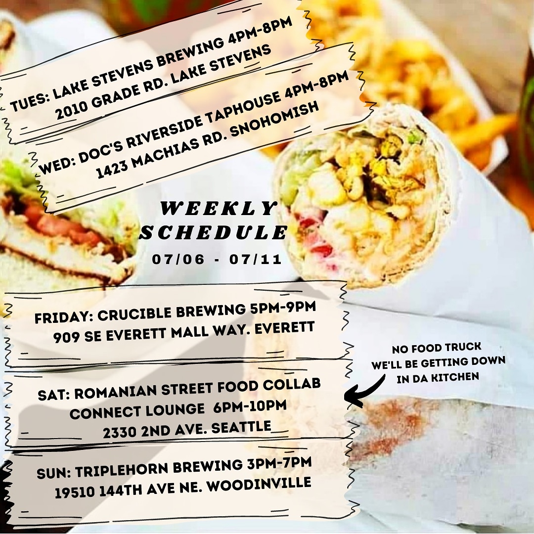 Black Sea Food Truck (@blackseatruck) on Twitter photo Here's our Weekly Schedule.
Online ordering is always available on streetfoodfinder.com/BlackSea
<a href="/LakeStevensWA/">City of Lake Stevens</a>
<a href="/DocsTaps/">Doc's Riverside Taphouse</a>
<a href="/CrucibleBrewCo/">Crucible Brewing</a>
<a href="/downtownseattle/">Downtown Seattle</a>
<a href="/TriplehornBrew/">Triplehorn Brewing</a>
#blackseafoodtruck #shaorma #shawarma #seattlefoodtruck #seattlefoodie #belltown #romanianstreetfood Here's our Weekly Schedule.
Online ordering is always available on streetfoodfinder.com/BlackSea
<a href="/LakeStevensWA/">City of Lake Stevens</a>
<a href="/DocsTaps/">Doc's Riverside Taphouse</a>
<a href="/CrucibleBrewCo/">Crucible Brewing</a>
<a href="/downtownseattle/">Downtown Seattle</a>
<a href="/TriplehornBrew/">Triplehorn Brewing</a>
#blackseafoodtruck #shaorma #shawarma #seattlefoodtruck #seattlefoodie #belltown #romanianstreetfood