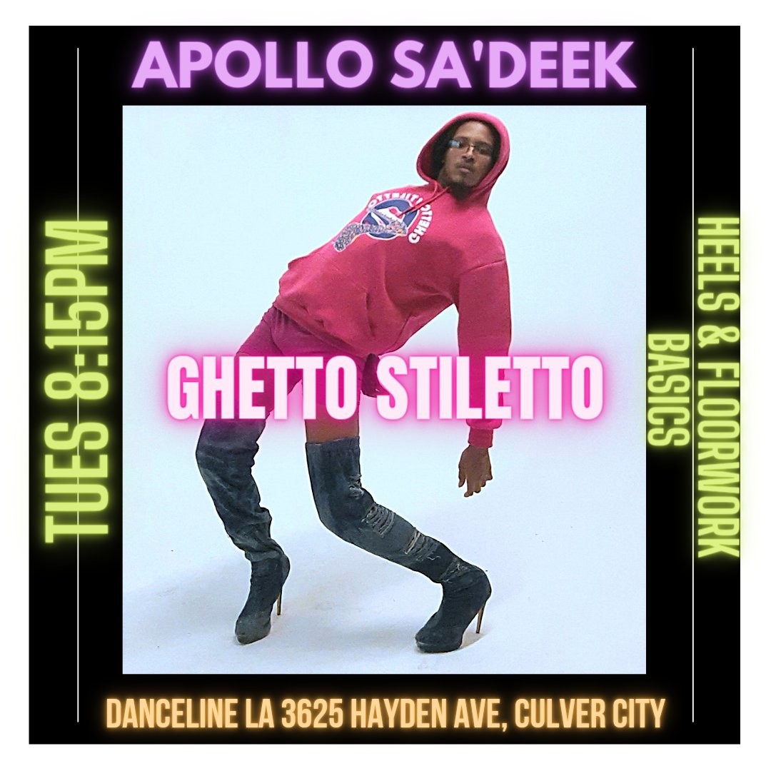 NEW TUESDAY NITE CLASS NOW AT <a href="/dancelinela/">dancelinela</a> starting TONITE at 8:15pm. Grab your Heels ladies and let's get to Work 😉... @officialghettostiletto 
#apollosadeek #eyeofapollo #ghettostiletto #ghettostilettogurlz #ghettostilettoapparel  #GHETTOSTILETTOLIFESTYLE 
#apparelbrand #gsg
