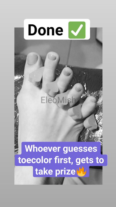Only before stream, there I'll show my toes💗  Let's do it!!!!!!!! https://t.co/gWVmKM8bGA<a href="/tag/mistress"class="tags"><span>#mistress</span></a><a href="/tag/eleomishnotes"class="tags"><span>#eleomishnotes</span></a>