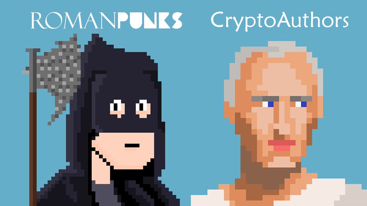 RomanPunksNFT's tweet photo. 🏛️🐺🦅🌈
#RomanPunks / #CryptoAuthors Collab Bundle!
Cicero was infamous for his power as an orator and a writer. He was a threat to Mark Antony, who had him beheaded!
Collect them⤵️
https://t.co/xRlywgmI8d
Check CryptoAuthors on #OpenSea ⤵️
https://t.co/o6iGZc3KoI https://t.co/IHIraDxmQO
