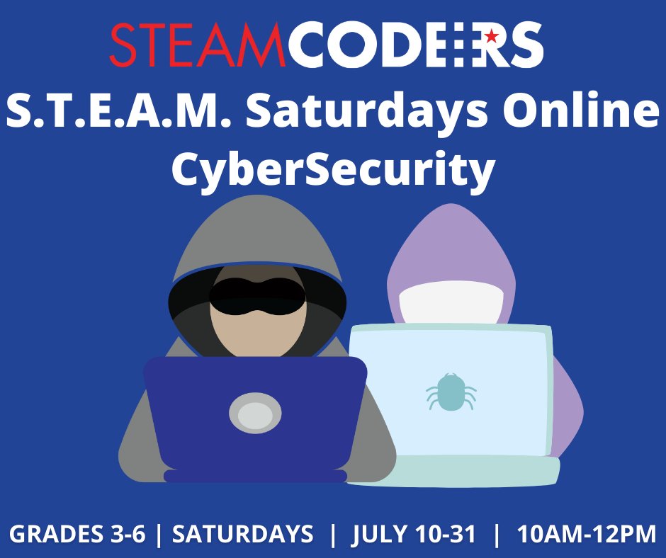 SteamCoders's tweet image. Don't miss out! Register today!
#kidsforcoding #STEAMliteracy #Digtalfluency, STEMeducation #steameducation #girlsinstem #boysinstem #STEAMCODERS #100daysofcode #100daysofcodechallenge #digitalart #summercamp #STEAMsaturday #Cybersecurity