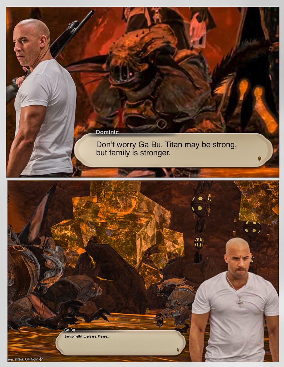 MattLostRanger's tweet photo. Nothing is stronger than family
#FinalFantasyXIV #finalfantasy #FastAndFurious #FinalFantasyMeme https://t.co/rX9QbOUYxX