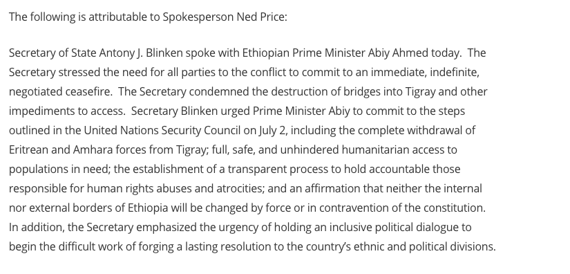 AAA_Amhara's tweet photo. AAA is deeply disappointed by @SecBlinken’s unwarranted comments regarding Ethiopia’s internal borders and constitution. @POTUS and Blinken are implicitly defending the ethnic-federalist ‘constitution’ and the TPLF's forceful annexation of Welkait and Raya to Tigray in 1991. 
1/3 https://t.co/vVC4of1czq
