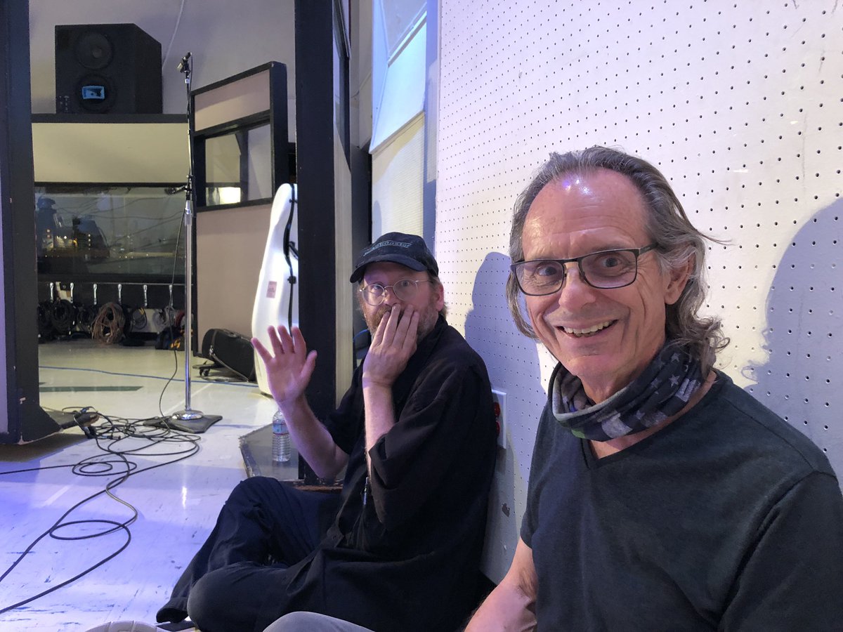 CreativeCortex's tweet photo. Part of my crew (Andrew Johnston and Chuck Cirino) resting for a brief moment while the 3rd camera guy, Eli Cirino (Chuck’s son), is out filming. https://t.co/eT8raU1Zkx