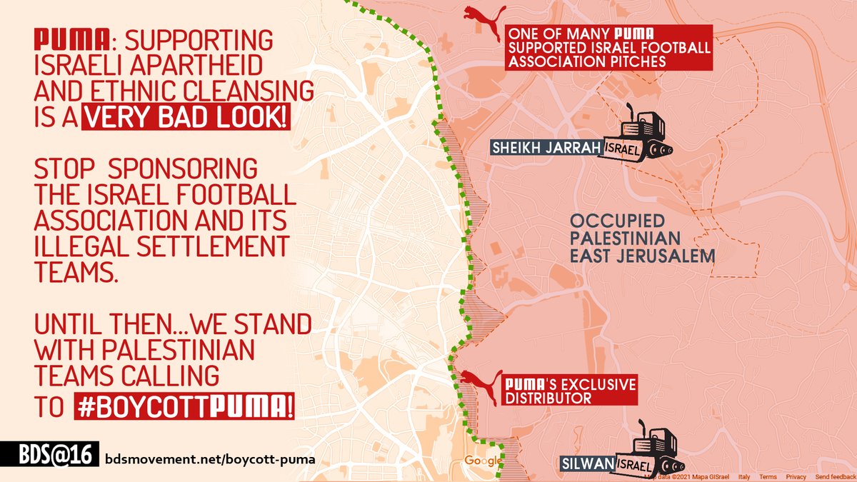 Palestinians are struggling to #SaveSilwan and #SaveSheikhJarrah from Israel's gradual ethnic cleansing.

Instead of more lies &amp; damage control, <a href="/Puma/">PUMA</a> needs to end support for Israeli apartheid.

Choose #BoycottPuma, not #PumaFam. ctt.ec/8GEgJ+