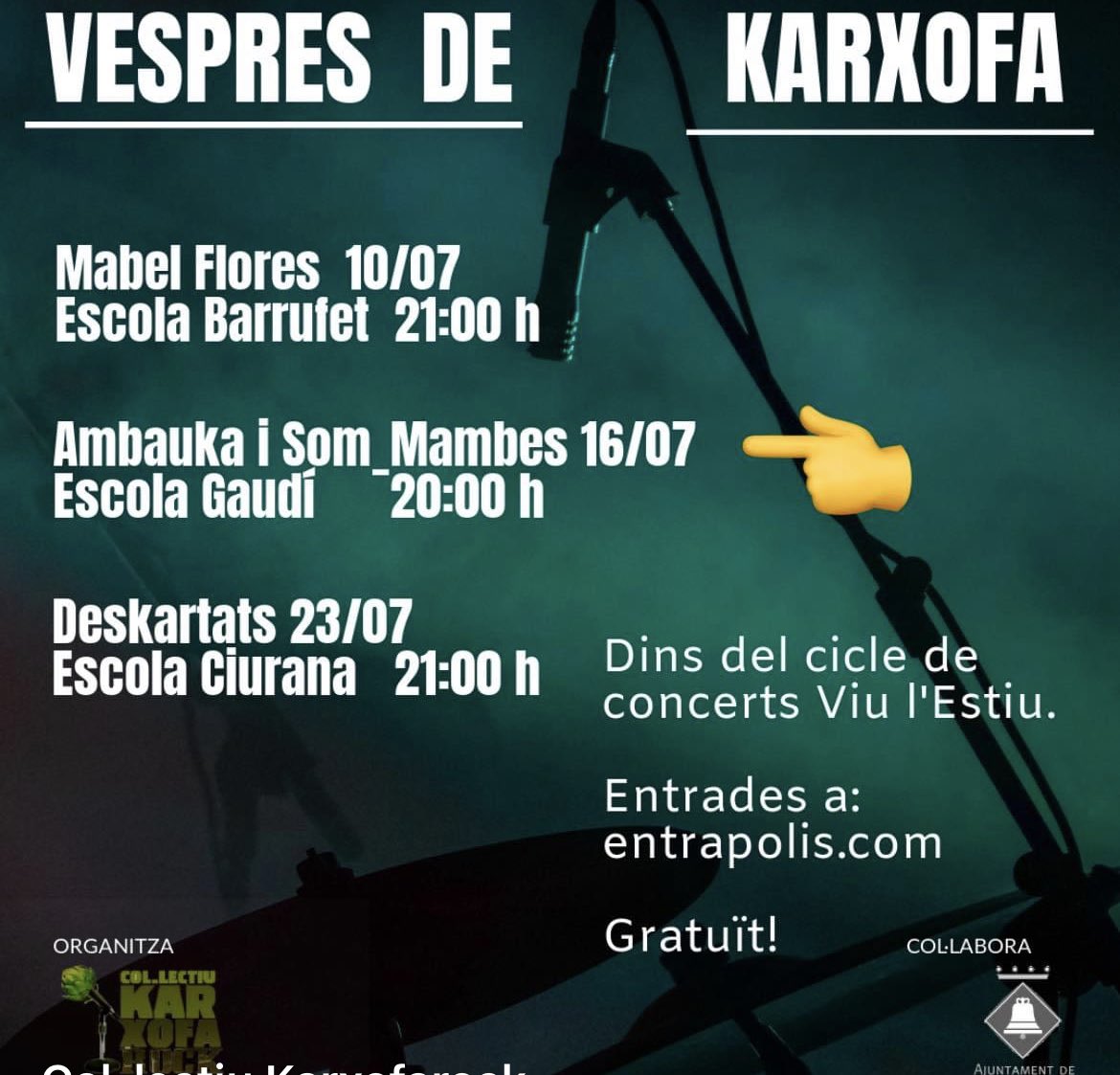 Ja tenim les entrades gratuïtes pel Familiar #vespresdekarxofa <a href="/Mambes2/">Mambes</a> <a href="/ambauka/">AMBAUKA</a>  entrapolis.com/entradas/viu-l…