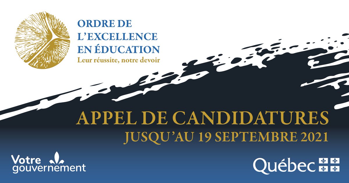 Vous connaissez une personne exceptionnelle qui se distingue dans le milieu de l’éducation? Rendez-lui hommage en proposant sa candidature! bit.ly/2Ce1ja8