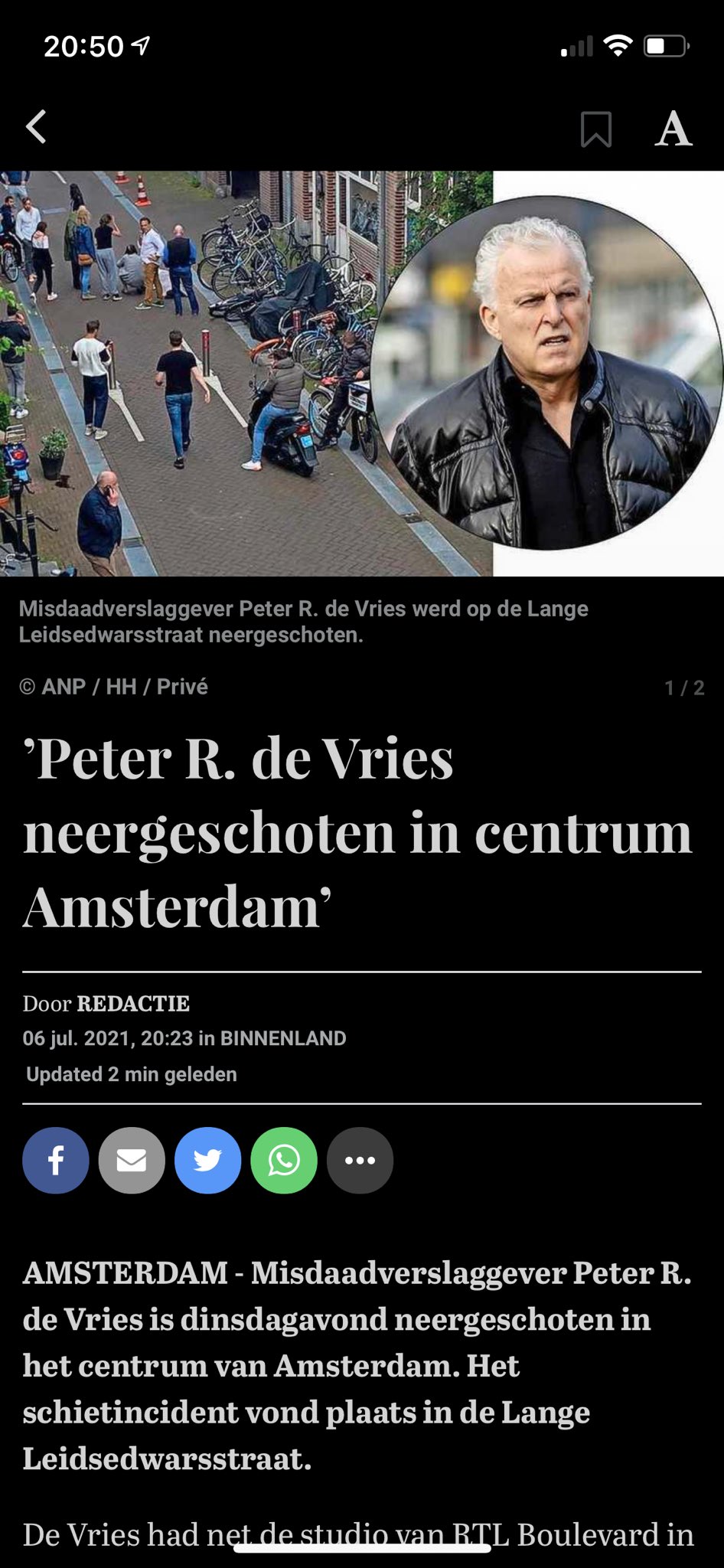 Dot Pepper On Twitter Absolutely Terrible A Famous Dutch Crime Reporter And Journalist Has Been Shot In His Head In The Center Of Amsterdam Stay Strong Peter R De Vries Peterrdevries
