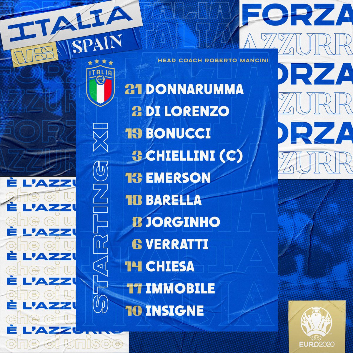 3PintsTW's tweet photo. A repeat of the EURO 2012 final- Spain beat the Italians to win the competition that year, can they beat them again and reach another major final? Or can the Azzurri avenge the loss from 9 years ago? #ITA #ESP #ITAESP https://t.co/xnVP016Xbj