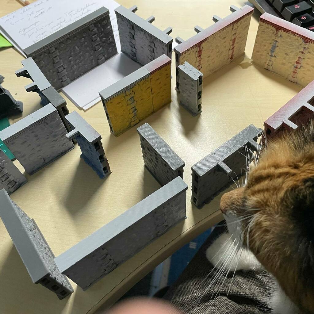 DerLachwitz's tweet photo. Testing some layouts for more modular terrain on #paintallthepatreons #printedtabletop #3dprinting #dnd #tabletop #resinprinting #frostgrave #miniatures #3dprintableminiatures #3dprintablemodels #wargaming #3dprintable #minipainting #3dprintrpg #rpg #tab… https://t.co/4Q2PVkC6k8 https://t.co/mYi7845FoP
