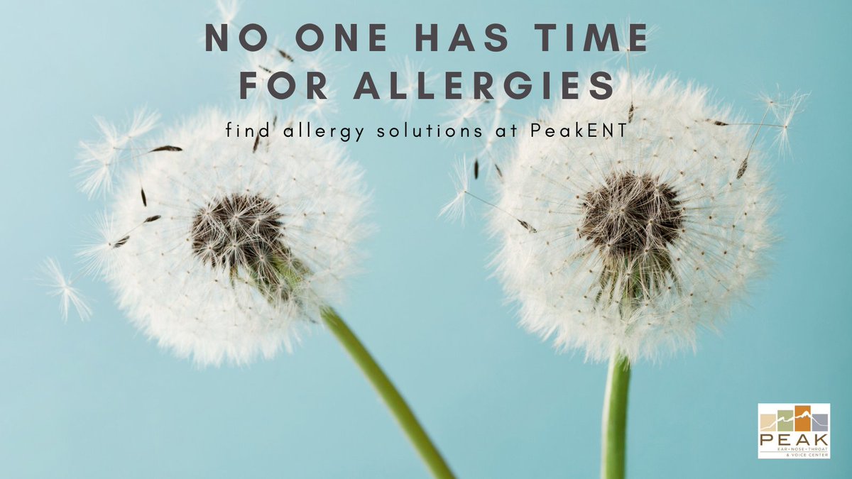 Let #PeakENT be your source for #allergysolutions.  With our expert team, we can help with testing, symptom solutions & even consider if #allergy drops would be a long term solution for allergy relief. Call today to be seen at one of our 4 offices  720-401-2139