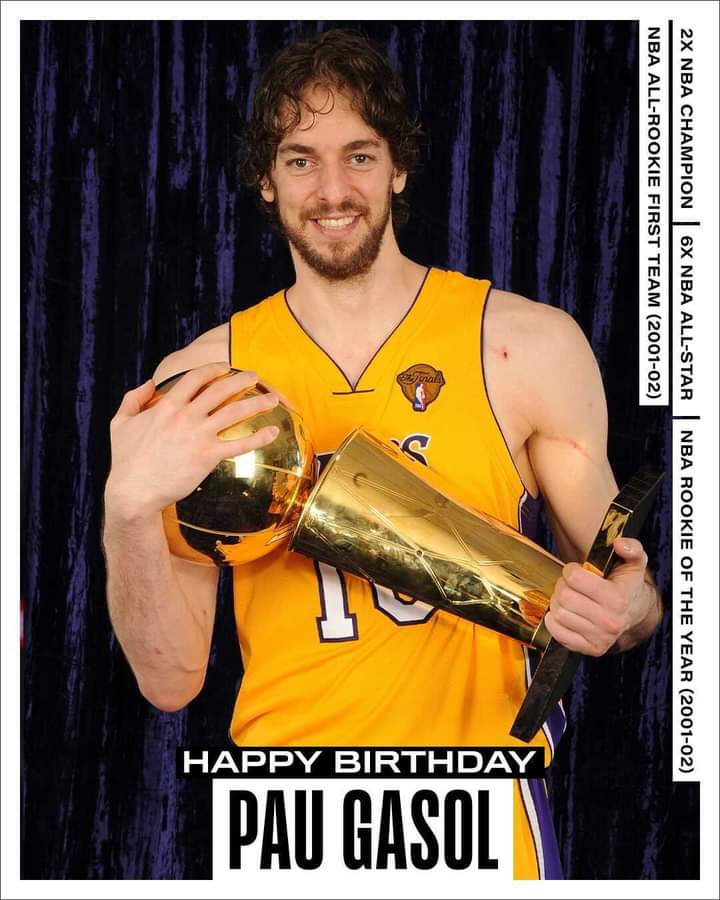 Join us in wishing a Happy 41st Birthday to 6x and 2x NBA champion, Pau Gasol! 