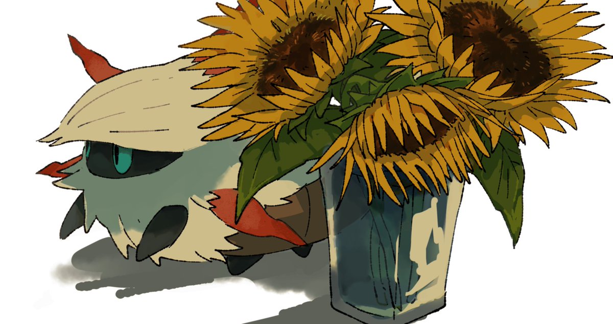 flower pokemon (creature) no humans sunflower solo white background colored sclera  illustration images