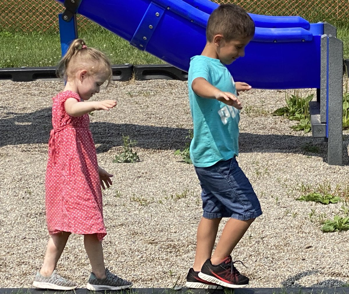 summerheateim's tweet photo. Follow the leader @summerheateim So great to see friendships already blooming in our playground! #balance #codapillars @GenZEducator https://t.co/ZfQVhGqS19