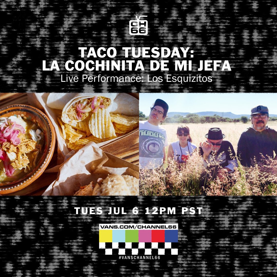 En unos momentos más comienza la taquiza y el show de los <a href="/esquizitos/">Los Esquizitos</a> ! Tune in vans.com/channel66