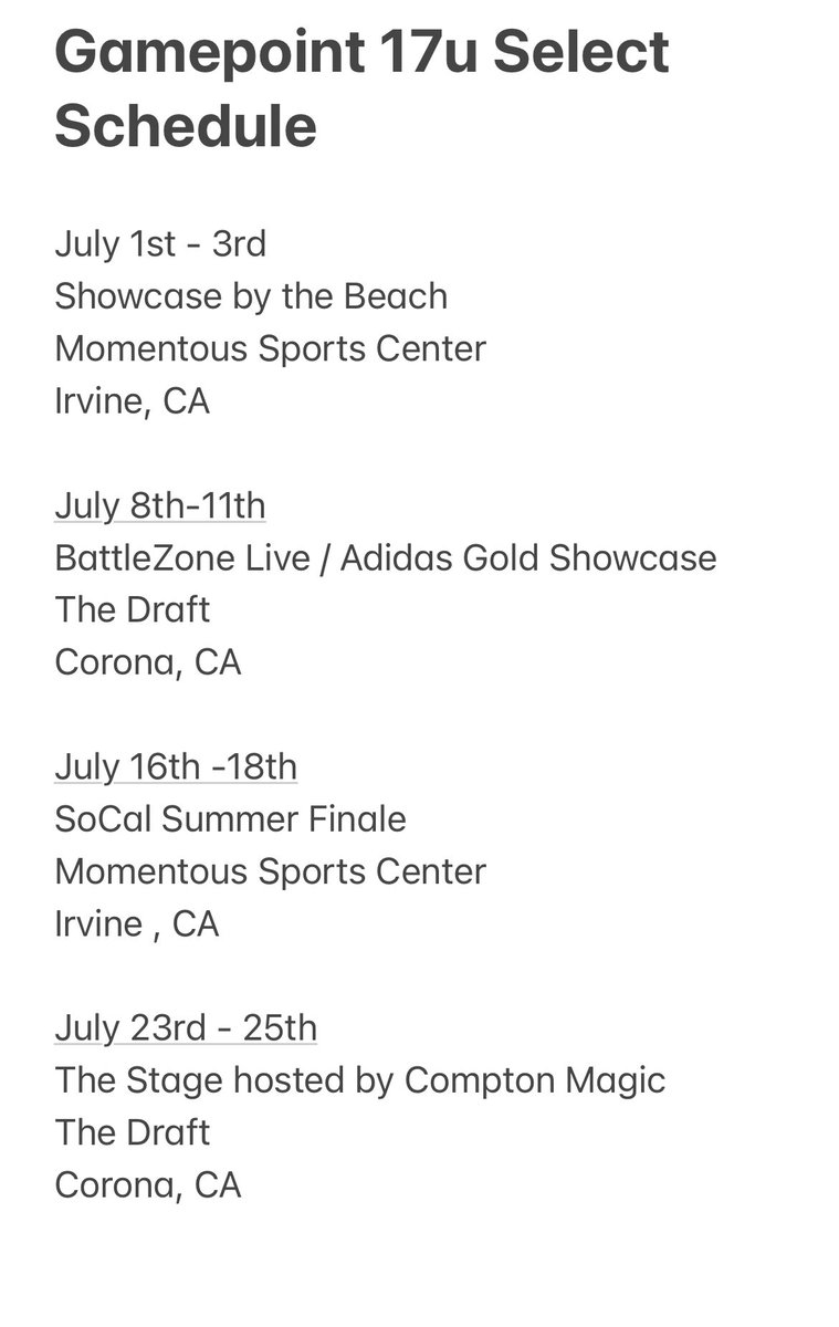 BaronBracey's tweet photo. Looking forward to this summer playing with Gamepoint 17u Select. Let’s Work! @Balboa_MBB @GamepointCoach @GamepointNation https://t.co/vkT3xcvhbJ