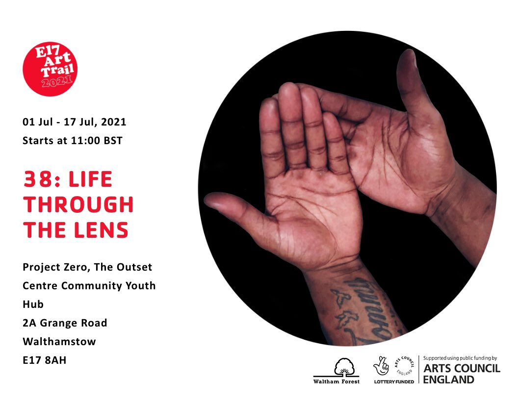 PatientAsPaper's tweet photo. As part of the @E17ArtTrail images from the #LifeThroughTheLens workshops for young people will be exhibited at The Outset Centre: here are the details:
Opening times
Monday, Thursday and Friday 11am - 5pm
Tuesday and Wednesday 11am - 7pm
Saturday 11am-2pm https://t.co/FtlxbFV8Vn