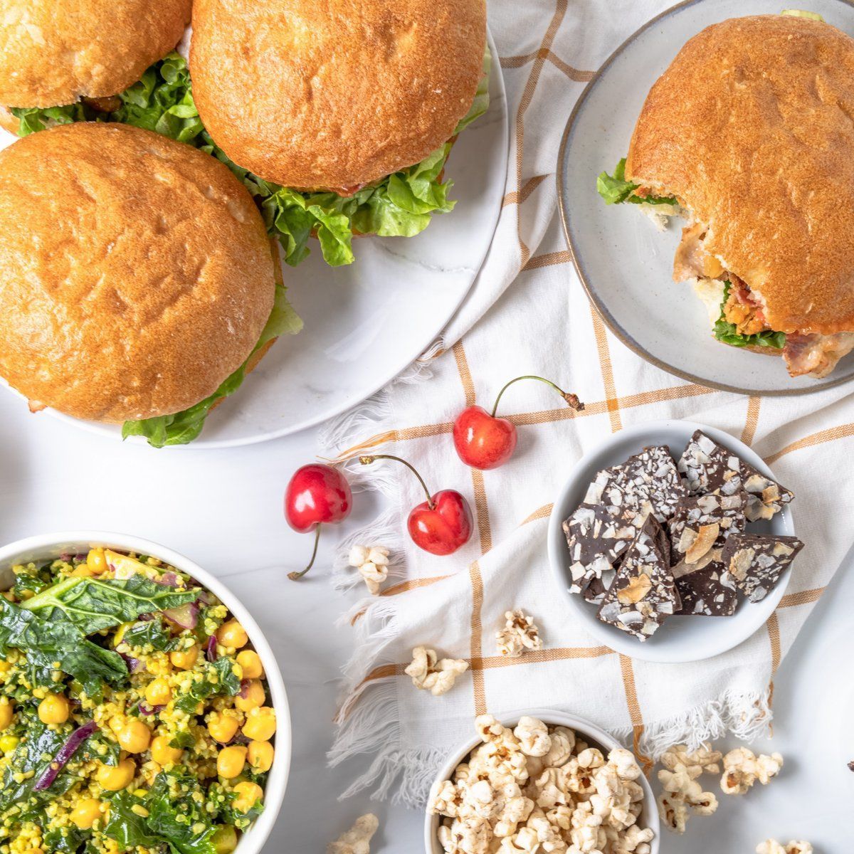 savorseattle's tweet photo. Love burgers? Love salmon? Love BLTs? Then this box is for you! Add bacon, lettuce, tomatoes, &amp; avocado for a true flavor explosion! Enjoy these alongside popcorn, 2 flavors of ginger beer, power greens salad, toasted coconut espresso bark, and MORE! 
https://t.co/D3alz6bZoJ https://t.co/9j8nQLFk6w