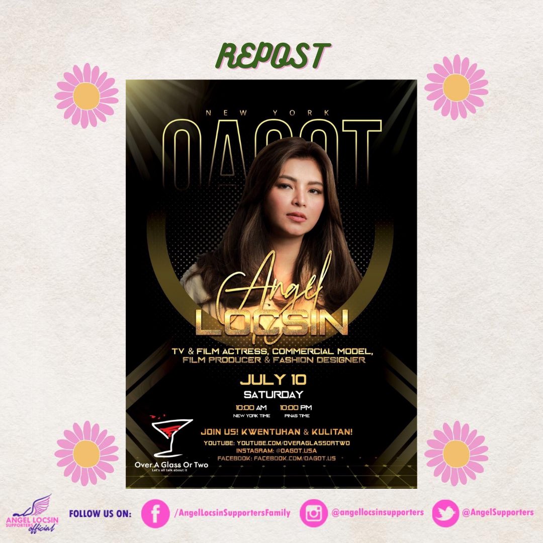 AngelSupporters's tweet photo. Join us as we speak &amp; get to know TV &amp; Film Actress,Commercial Model,FilmProducer,Fashion Designer,Angel Locsin #OverAGlassOrTwo
#OAGOT #filipinopodcast #newyork #newjersey #pinoyusapodcast #pinoypodcast #pinaypodcast #filampodcast #PodcastPH #OFWpodcast #AngelLocsin #Darna https://t.co/3omMQAyaft