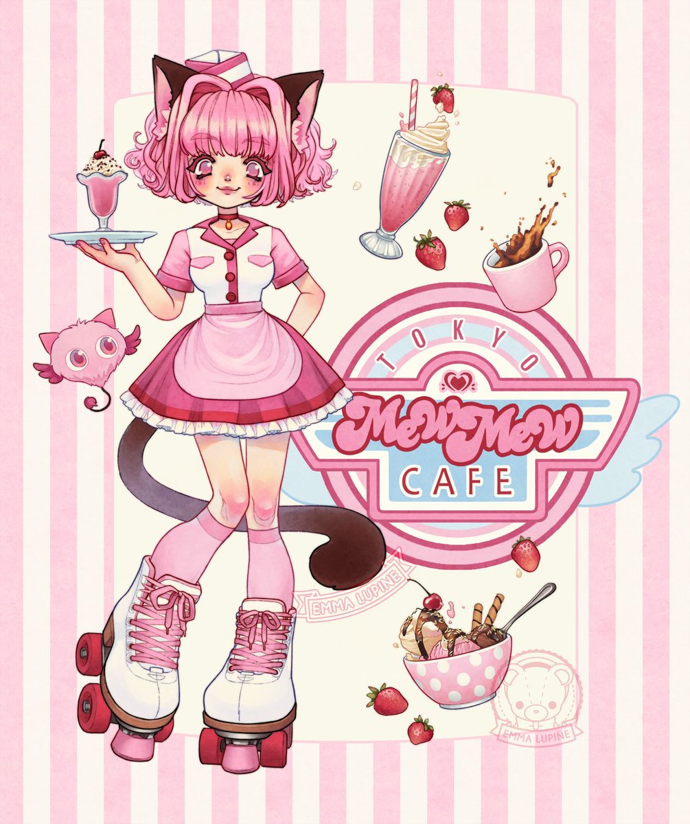 Emma_Lupine's tweet photo. 🎀🍓 TMM roller diner AU 🥰#tokyomewmew https://t.co/KbkXT0Xz7C