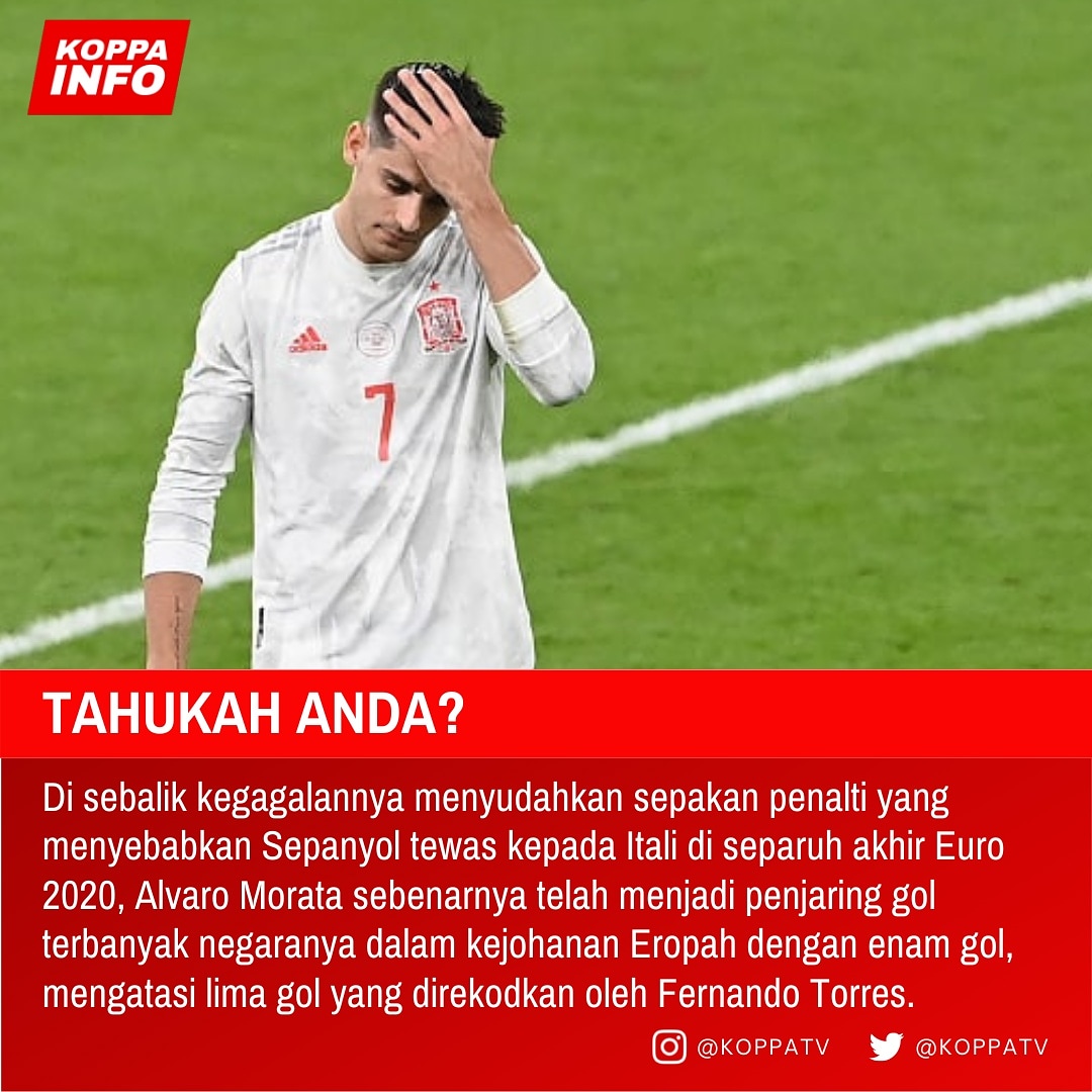 Semoga ada rezeki lebih baik buat Morata selepas ini.

#koppainfo
#alvaromorata
#spain
#euro2020