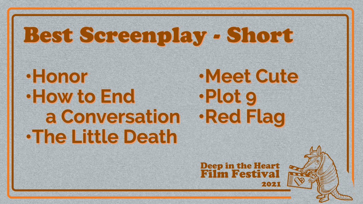 Thanks to Deep in the Heart film fest for the nomination!