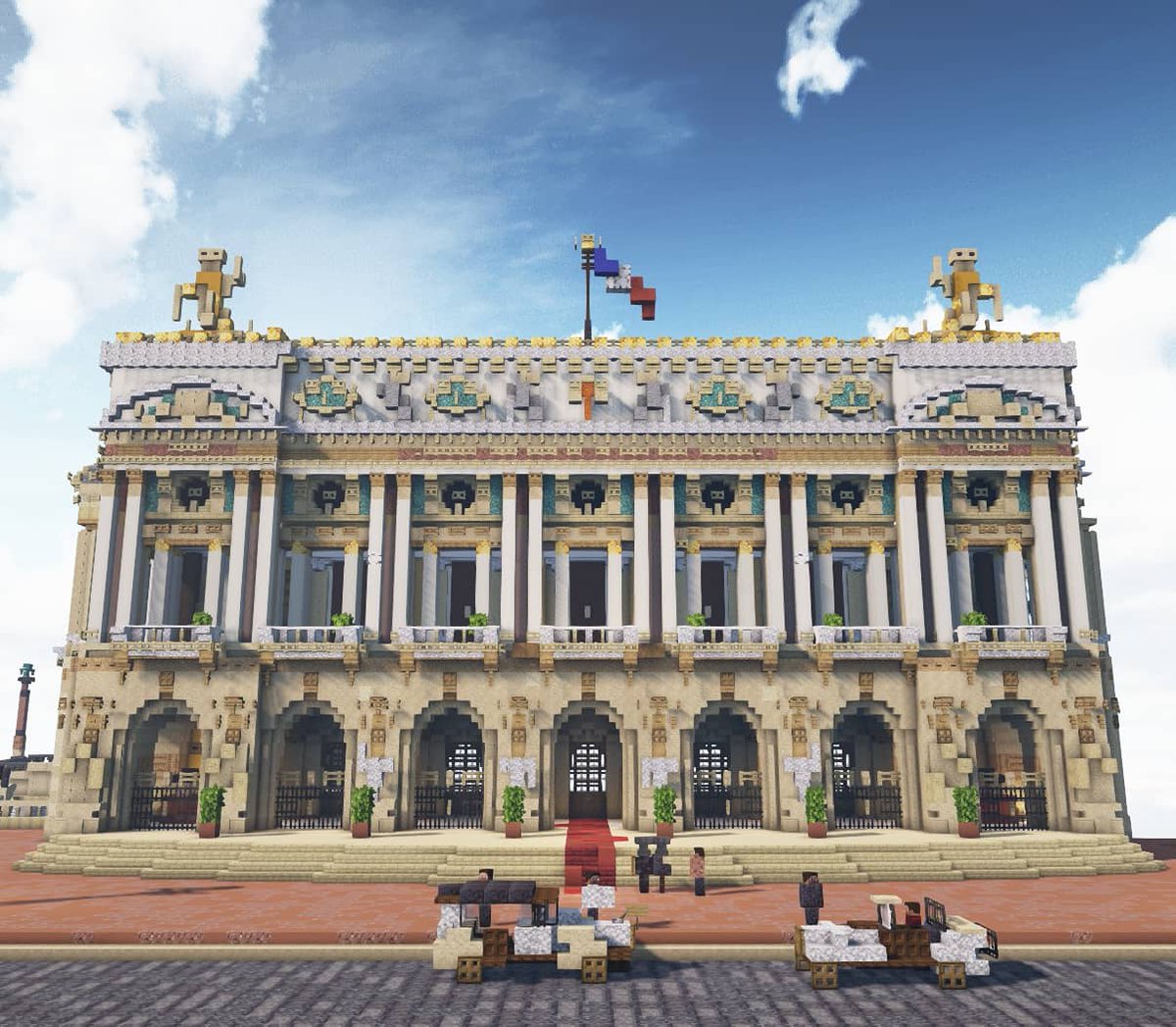 Lippett_'s tweet photo. @DashaStoudenova The facade of Opéra Garnier in Paris, recreated in Minecraft by a friend of mine, hope you find it inspirational 🥂 https://t.co/h3bI0wMmMI
