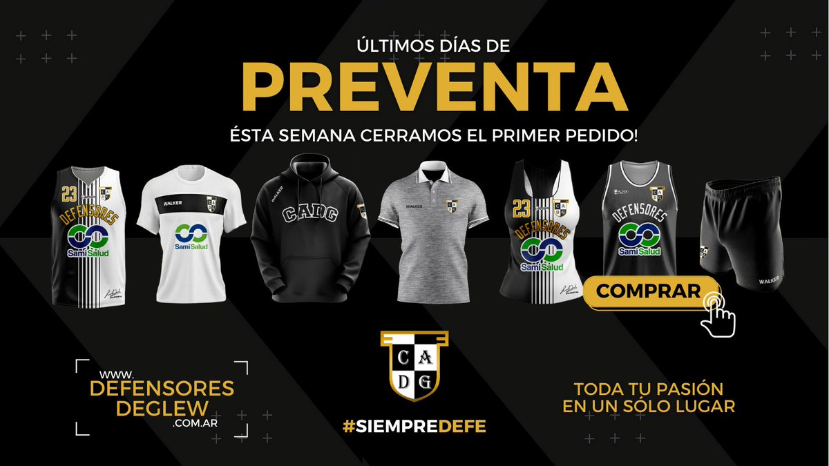 🏃🏼 Apurate y hacé tu pedido HOY! 🏃🏻‍♀️
📲 defensoresdeglew.com.ar/tienda