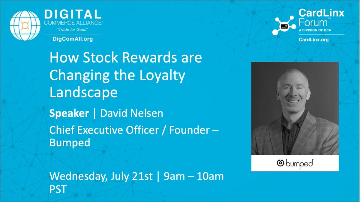 Beat the heat! Stay inside for our #CardLinx #Webinar! Our July Webinar will be focusing on #stock rewards featuring CEO of Bumped, David Nelsen!  

Wednesday, July 21st from 9am-10am PST. 

Register today! cardlinx.org/webinars/