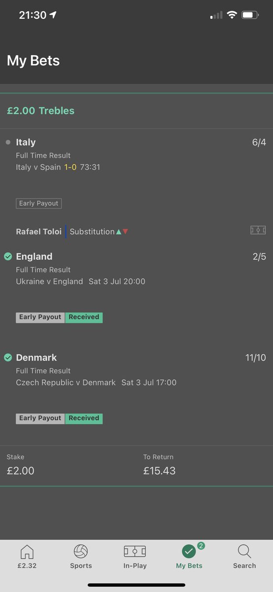 rickypaulfoster's tweet photo. @bet365 Ok also how comes my cash out disappeared when Italy were winning? https://t.co/51avrFFDZ9