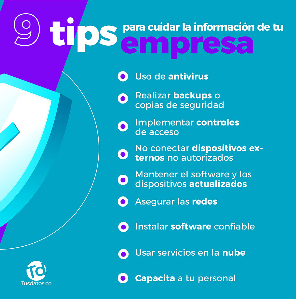tusdatosco's tweet photo. Hoy te compartimos algunos tips que te ayudarán a cuidar la información de tu empresa🤩👨‍💻. 

Amplía la información de cada uno de los tips haciendo clic aquí 👉https://t.co/NE59k2BBBc 

#ParaEmprendedores #TusdatosTeCuida #TusdatosBlogs #Emprendimiento #SeguridadInformacion https://t.co/pFHh3NSZWu
