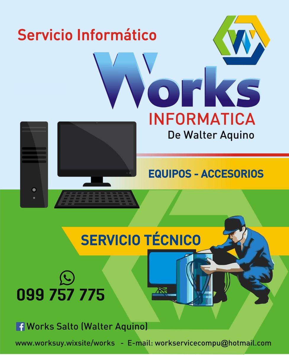 Workservicecomp's tweet image. Consultenos: www.worksuy.wixsite/works