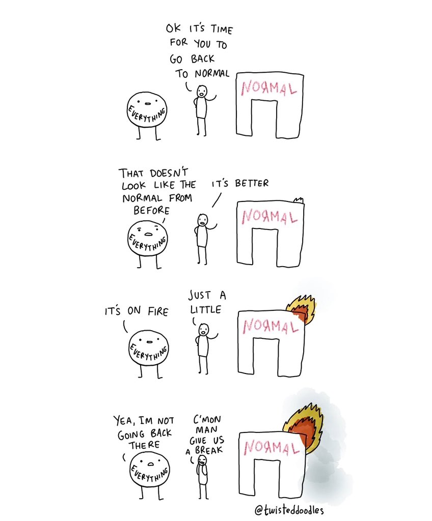 twisteddoodles's tweet image. Time to go back to normal!