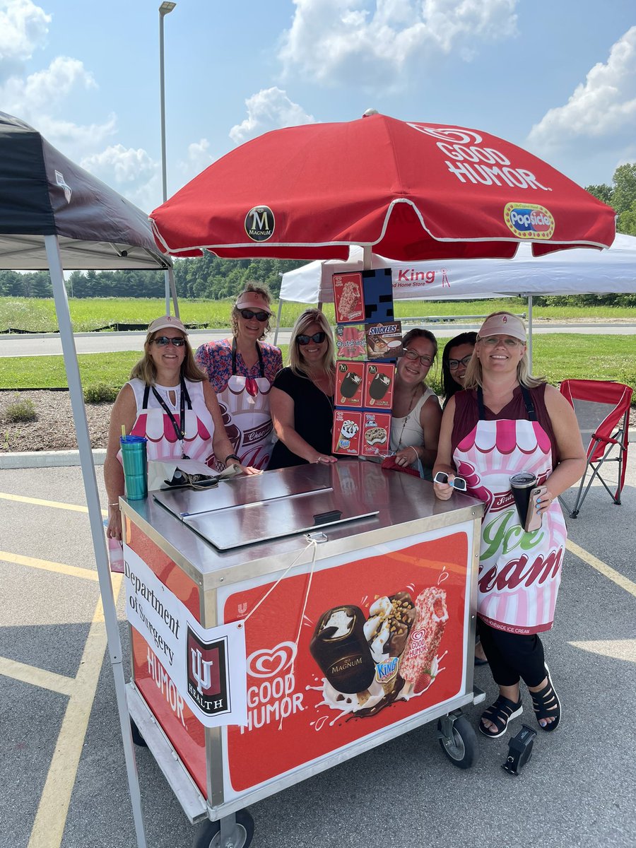 Another successful Surgery team appreciation with Ice Cream outside!  First stop this year, Thanks for all you do! @IUHealthPhys @IU_Surgery @IUHealthWest
