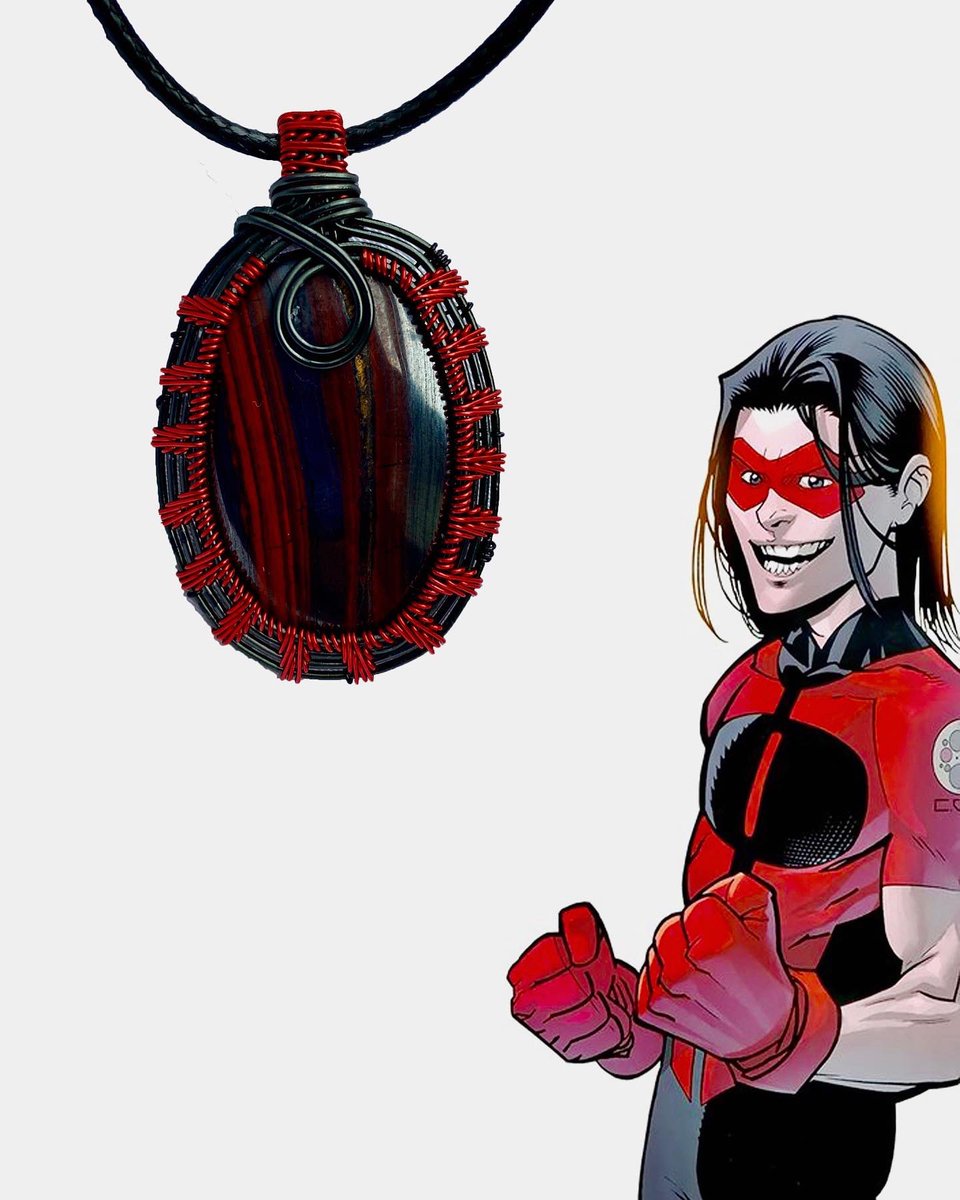 lmr_vrt's tweet photo. Inspired by two of my [many] favorite invincible characters :) 

#invincible #invinciblecomic #universa #wirewrappedjewelry #crystals #tigereye #Chrysoprase #gemstone #cabochon @RobertKirkman https://t.co/yhfHfMTTQ5
